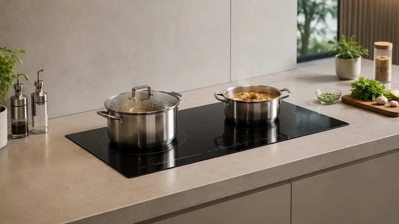 Bếp từ âm lắp chìm liền mạch trong không gian bếp hiện đại