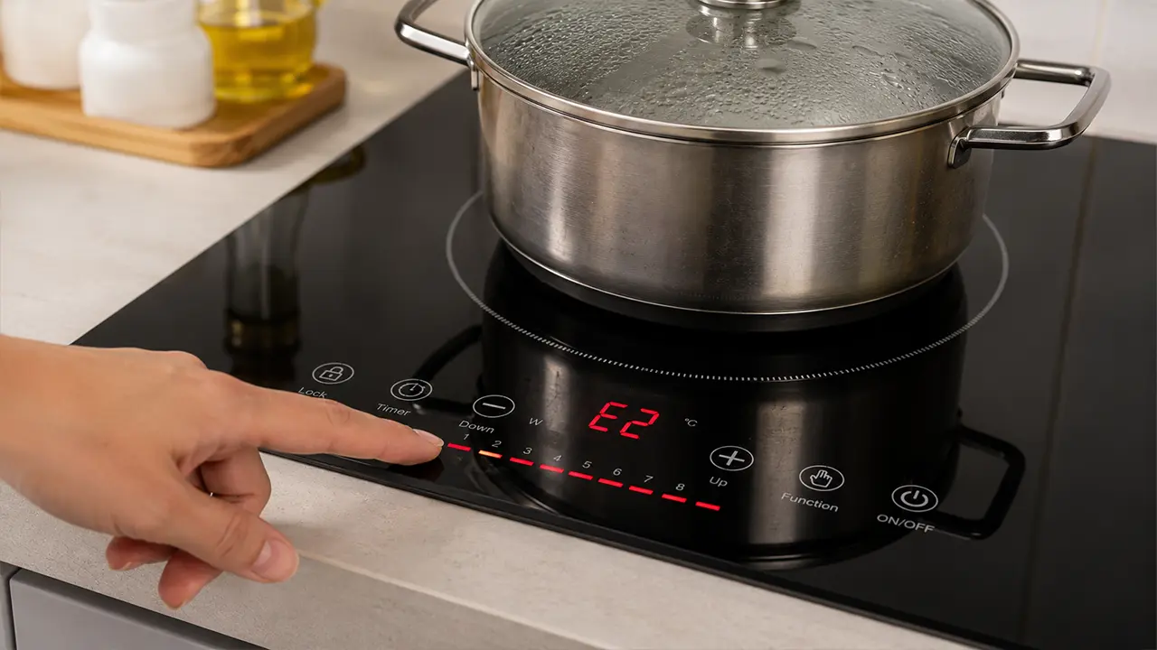 Bếp từ hiển thị lỗi E2 khi không nhận diện nồi