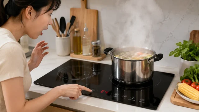 Bếp từ hiển thị lỗi E4 do quá nhiệt