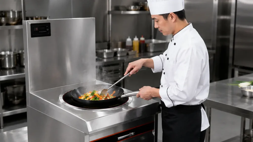 Tìm hiểu nguyên lý hoạt động của bếp từ, cơ chế cảm ứng điện từ tạo nhiệt trực tiếp dưới đáy nồi, vì sao mặt bếp vẫn mát và bếp từ an toàn, tiết kiệm điện hơn bếp gas.