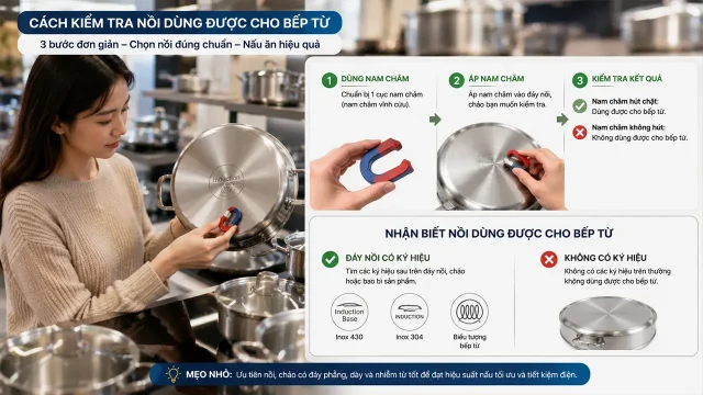 Bộ nồi inox chuyên dụng cho bếp từ