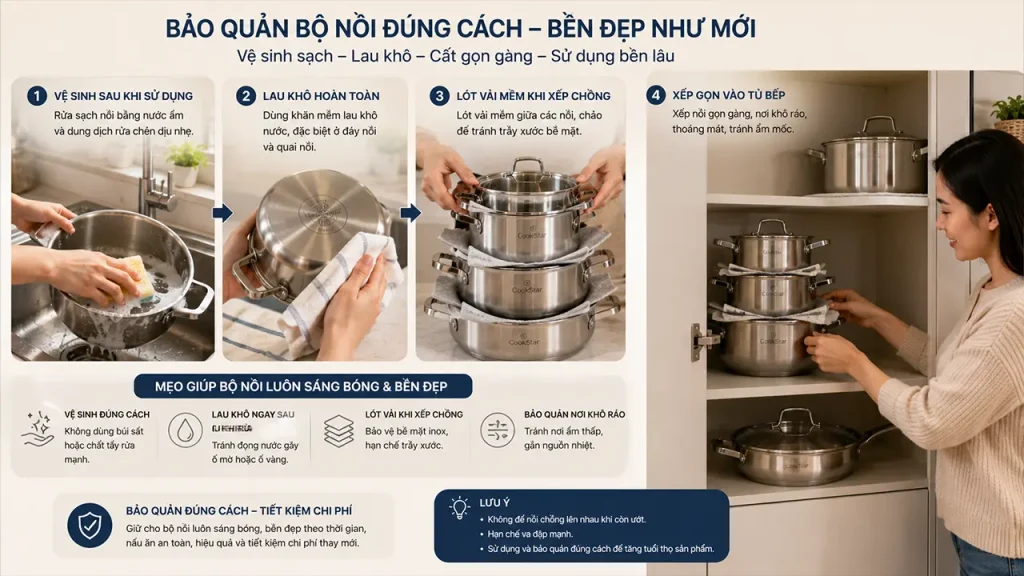 Cấu tạo đáy nhiều lớp của nồi bếp từ