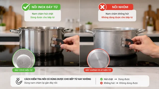 Bộ nồi inox chuyên dụng cho bếp từ