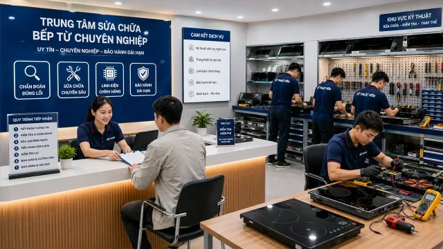 Trung tâm sửa bếp từ uy tín với kỹ thuật viên chuyên nghiệp