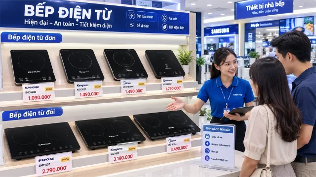 Các mẫu bếp điện từ với nhiều mức giá khác nhau