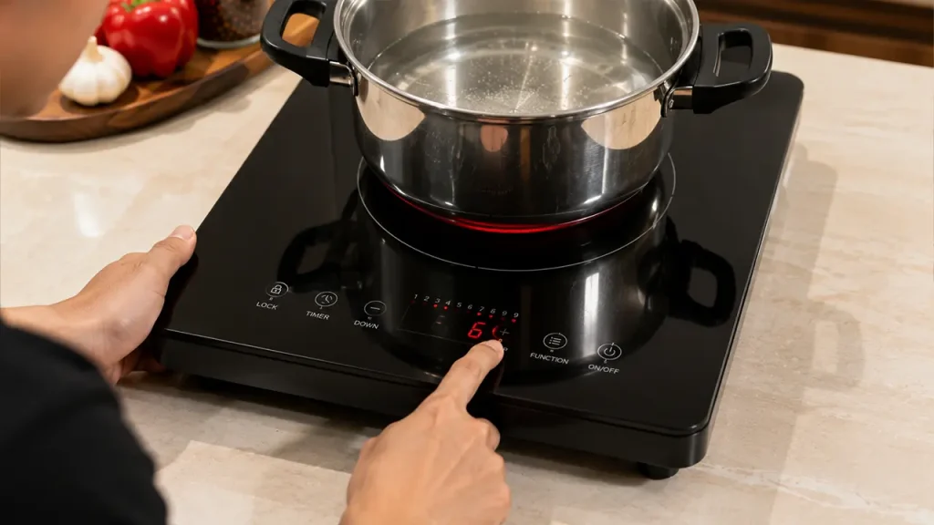 Khởi động và điều chỉnh nhiệt độ bếp điện