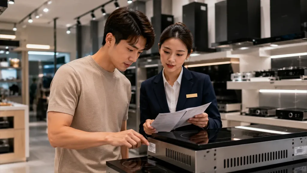 Kiểm tra thông tin bảo hành và nguồn gốc bếp từ